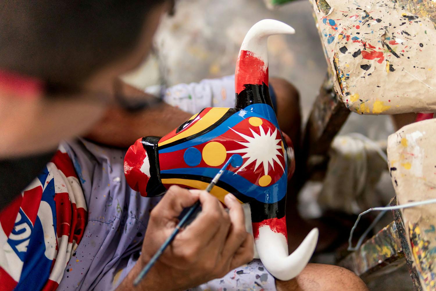 Carnival of Barranquilla - Traditional bull mask painting