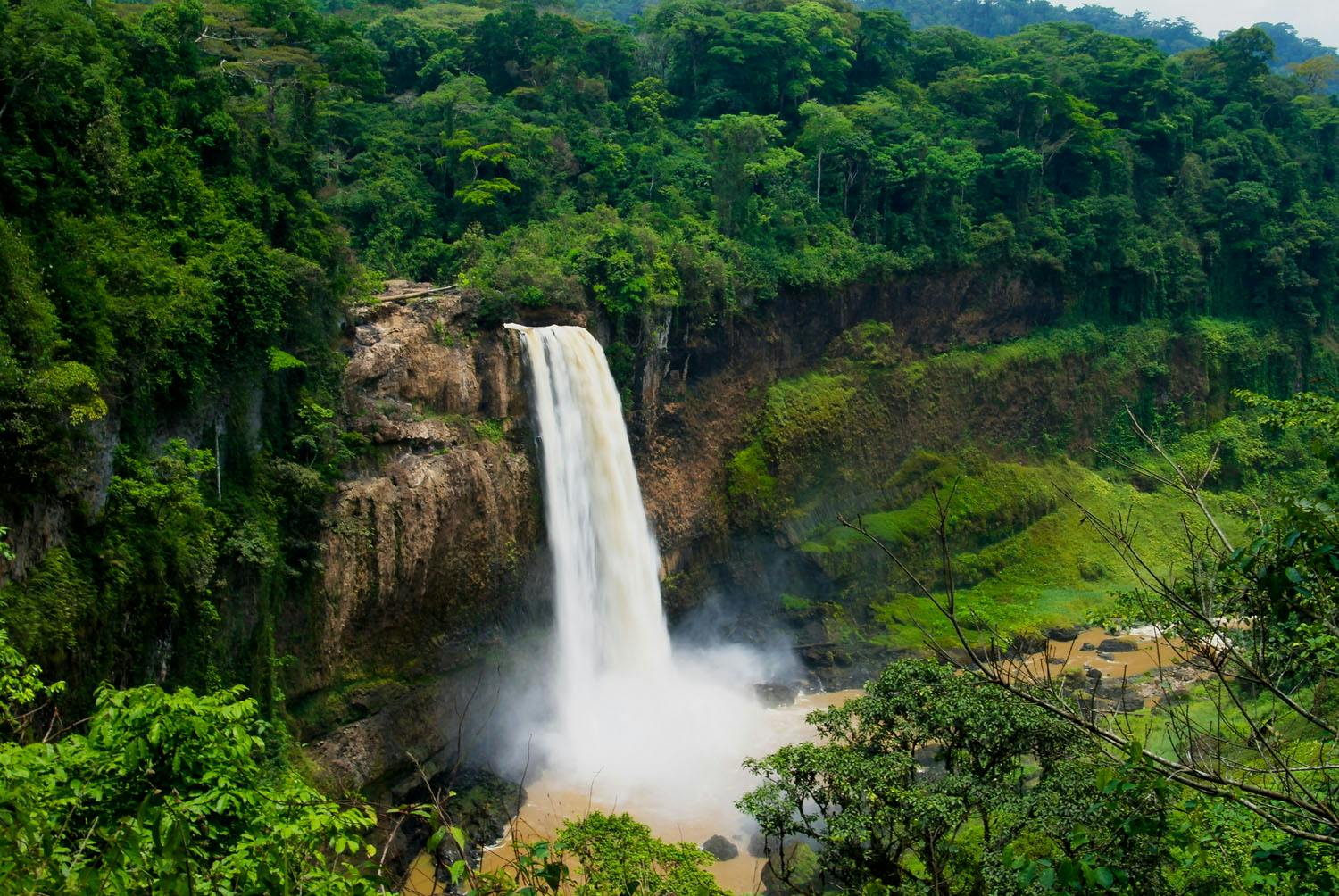 melong - ekom-nkam waterfalls in rainforest